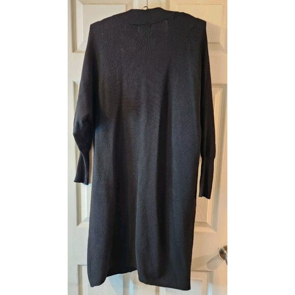 Pink Rose Women's Cardigan Knit Pockets Open Front Black Size Large - Picture 2 of 9